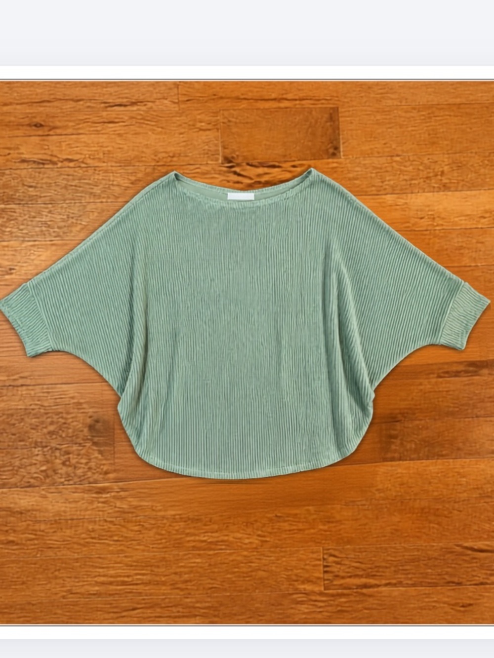 NWT Cherish Sage Green Ribbed Dolman Sleeve Top XS